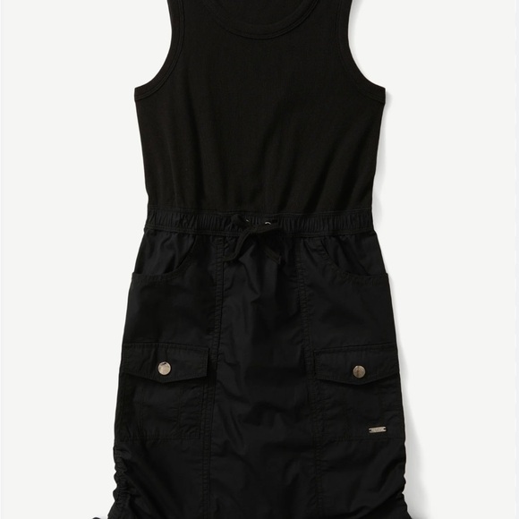 JUSTICE girl knit woven cargo dress black & Olivia grey size 16/18 XL plus 🔥 - Picture 2 of 6